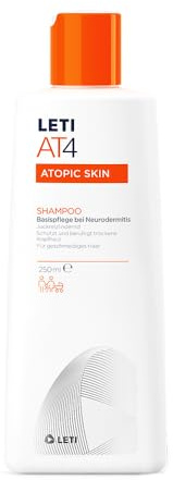 LETI AT4 Shampoo - Sanfte Reinigung und Pflege für Neurodermitis sowie trockene und gereizte Kopfhaut, extramild, lindert Juckreiz, dermatologisch und pädiatrisch getestet, 250 ml