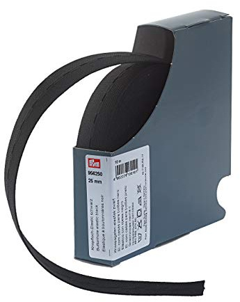 Prym 956250 Knopfloch-Elastic gewirktes Band 25 mm schwarz
