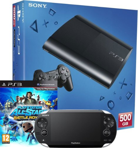 PlayStation 3 Console 500GB Model + PS Vita (Wi-Fi only) console bundle including PS All-Stars Battle Royale (PS3)