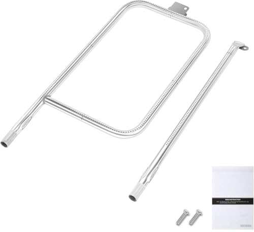 GFTIME 65032 Burner Tube for Weber Q300 Series Q300, Q320, Q3000, Q3200, 61.6CM x 26.4CM Stainless Steel Burner Set BBQ Gas Grill Replacement Parts Accessories for 404341, 57060001, 586002 | 23.75 stainless steel Burner Pipe Spare Parts for Weber Q300/Q320/Q3000/Q3200 gas grills, Compatible with Weber 65032