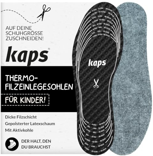 Kaps Filt Kids, Isolerande Sko Sulor För Barn För Höst Och Vinter, Med Anti-Slip Lager, Cut To Fit Storlek, Alla Storlekar