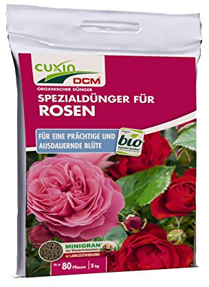 CUXIN DCM Spezialdünger für Rosen & Blumen - Spezialdünger - Mit MINIGRAN® TECHNOLOGY - Rosendünger - Bio - organischer Dünger - 5 kg