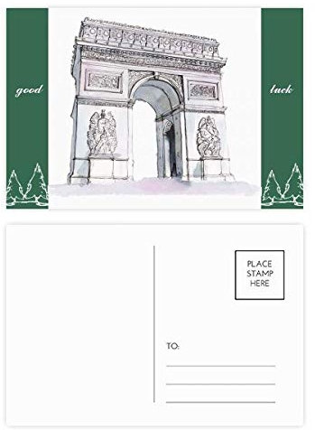 Postkarten-Set, Motiv Arc de Triomph in Paris, Frankreich, 20 Stück