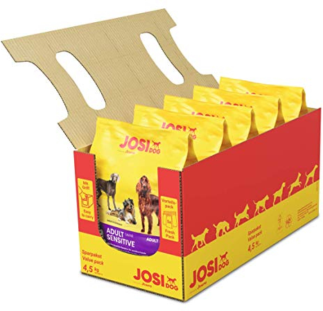 JosiDog Adult Sensitive (5 x 900 g) | Adult | Premium Trockenfutter für empfindliche Hunde | besonders bekömmlich mit viel Geflügelprotein | glutenfrei | Powered by JOSERA | Hundefutter | 5er Pack
