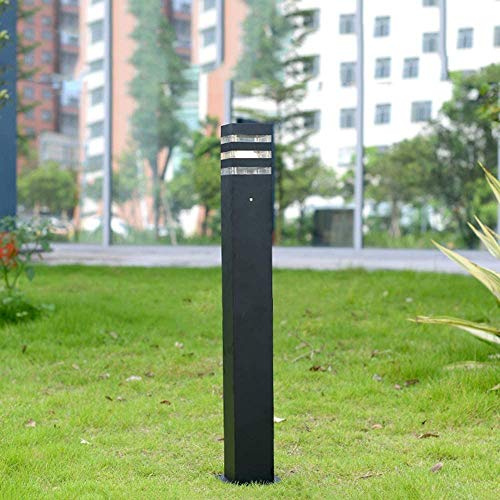 Außen Retro Wegeleuchte Outdoor Schwarz Säulenleuchte Wasserdicht IP44 Gartenlampe Aluminium und Acryl Terrassenlampe Pollerlampe für Rasen Eingang Terrassen Patio Park Pfad Hof 9 * 13 * 80CM
