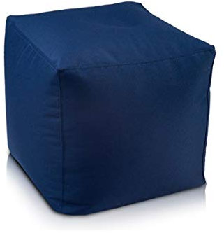 Ecopuf Cube S Fußhocker für den Außenbereich aus wasserdichtem Polyester Oxford 600D Outdoor mit Füllung aus Polystyrol-Kugeln Dim 37 x 37 cm
