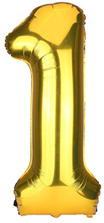 KINBOM Gold Number 1 Balloon Inflatable Large Foil Balloon for Birthday Party Celebration Decoration (40inch)