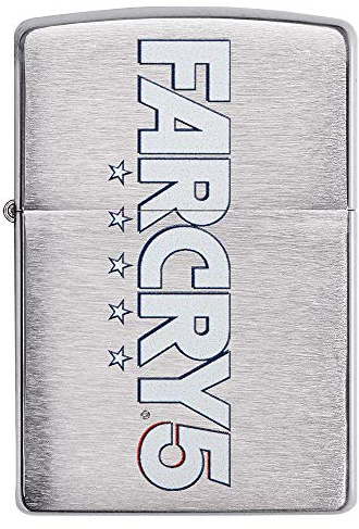 Zippo Mechero Far Cry 5, Cromo Cepillado, Imagen de Color, Recargable, Reutilizable, diseño Resistente al Viento, Caja de Regalo, Fabricado en Estados Unidos