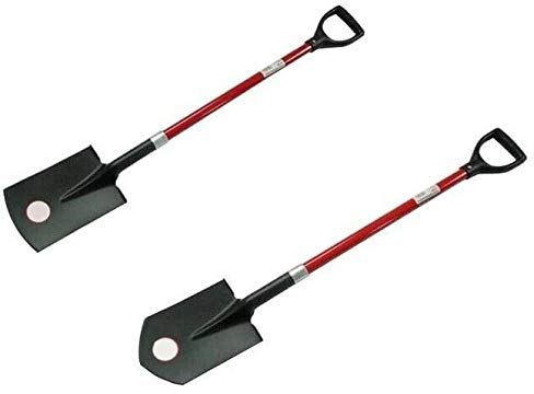 MRS Gartenspaten Spitzspaten + Spaten Rund Feldspaten Fiberglasstiel Set