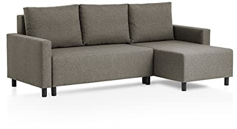 Traumnacht Schlafsofa Avallon, Ecksofa in L-Form mit Schlaffunktion und Stauraum in der Ottomane, produziert nach deutschem Qualitätsstandard, braun, 136 x 224 x 80 cm