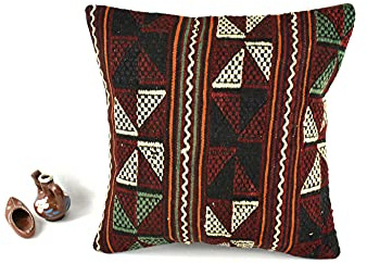 kelim kissen 40x40 cm handgefertigt kelim kissenbezug orientalische kissen kopfkissen viereckig dekorative bohemian kissenhülle dekokissen sofakissen zierkissen code A2516