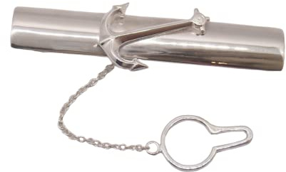Anker: Krawatten Halter aus Silber 925 - Drillingshaken - Zeremonie - Krawatte - Marine - Matrose - Meer