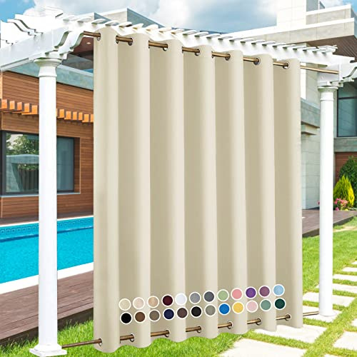 LZXSXZ 1 Stück Outdoor Vorhang mit Ösen, Benutzerdefinierte Größe Outdoor Vorhang Wetterfest, 24 Farben Benutzerdefinierte Sichtschutz&Sonnenschutz Outdoorvorhänge für Balkon Terrasse Veranda Pergola