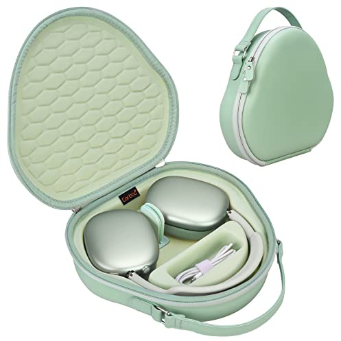 Canboc Airpods Max Case mit Schlafmodus für Apple AirPods Max (2024/2020) kabellose Over-Ear-Kopfhörer, versetzt Kopfhörer sofort in den Schlafmodus, zusätzlicher Platz für Kabel, Grün (PU)