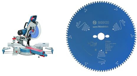 Bosch Professional GCM 12 SDE - Ingletadora telescópica (1800 W, Ø disco 305 mm, Soft Start, vel. regulable, láser) + BOSCH 2608644115 - Disco de sierra circular CSB Expert Aluminium: 305x30x96D