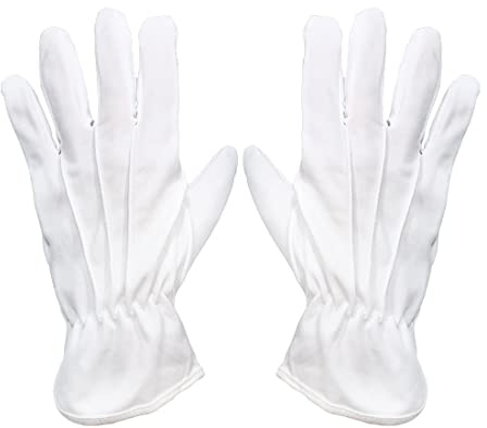 3 Paar Handschuhe, Mehrzweckhandschuhe, rutschfeste Handschuhe mit 4 Fingernähten und 3 Venen, ergonomische Handschuhe, für Haus, Garten, Arbeit (22 cm, weiße Baumwolle, 3 Paar)