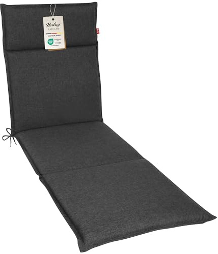Herlag Liegenauflage Bea 190x60x4,5cm | Wasserabweisende Rollliegen-Auflage mit Fleckschutz | Bequemes Polster für Sonnenliegen | Pflegeleichte Easy-Line | Öko Tex 100 | Anthrazit