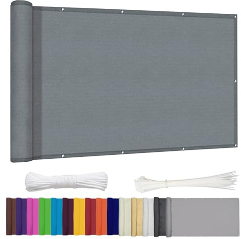 Ygann Balkon Sichtschutz PB2 PES blickdichte Balkonumspannung mit Ösen und Kabelbinder 8 Tage geliefert - in div.352 Größen & 15 Farben 420D