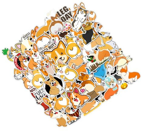 OSALADI 100 Stück Kofferaufkleber Corgi Graffiti Sticker Für Jungen Und Mädchen Selbstgemacht Möbel Und Gepäckdekor Party Geschenke