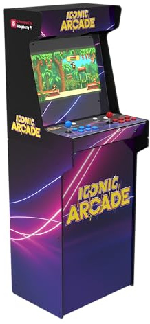 Iconic Arcade Anpassbarer Arcade-Schrank in voller Größe, 53,3 cm (21 Zoll) Display, Retro-Gaming, 1000+ Spiele, 16 Tasten, 2 Joysticks
