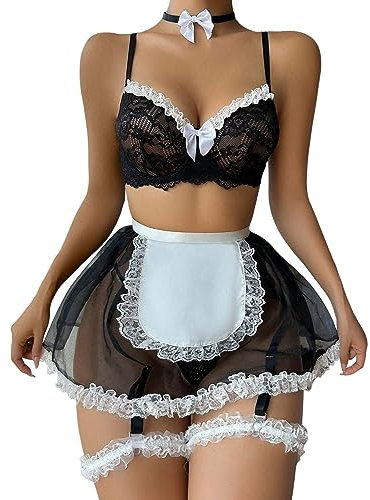 WILLBEST Babydoll 50er Jahre sexy Dessous Damen für Sex, brustfrei BH Frauen unterwäsche Dessous Netz Dessous Sets Seamless Sport BH weiß Dessous Damen brauttasche Leder Dessous Frauen Techno Corsage