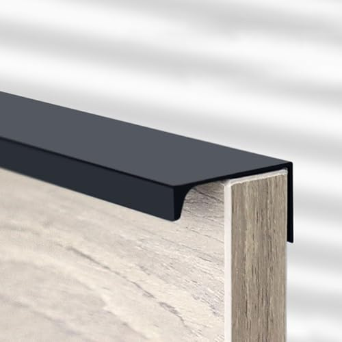 1 Stück Moderne Möbelgriffe Schwarz Versteckte Schrankgriffe Schubladengriffe Aluminiumlegierung Unsichtbare Kleiderschrank Türgriffe,Für Küche Tür Schubladen (Länge 1000mm)