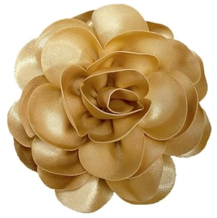IMINI 120 mm Große Satin-Rosen-Brosche Große Klassische Kamelien Stoff Brosche für Hochzeit Party Tanz Bankett für Frauen Kostümzubehör Schmuckgeschenke