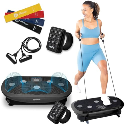 LifePro Rumblex Plus 4D Vibration Plate Exercise Machine – Triple Motor Oscillation, Linear, Pulsation | Vibrating Plate Exercise Machine for Weight Loss & Toning