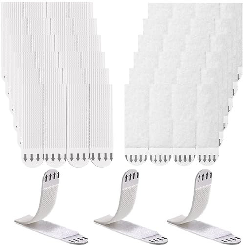 Rusoz 48 Strisce Senza Chiodi per Quadri Muro, 24 Paia Appendi Quadri Senza Chiodi 20mm x 70mm Feltro Adesivo Forte per Appendere Quadri, Cornici e Specchi al Muro
