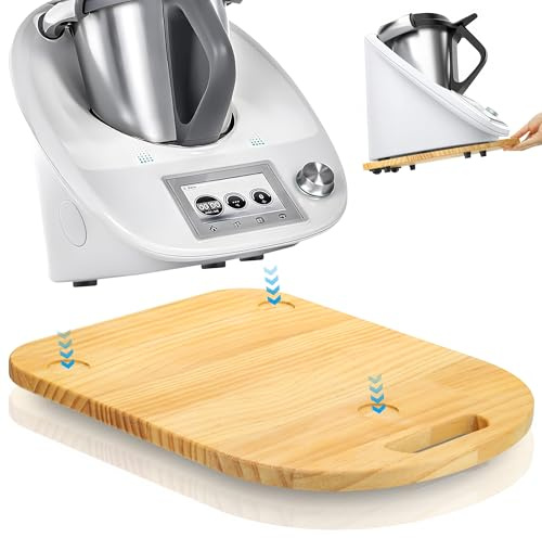 Gleitbrett für Thermomix TM6 TM5, Brett für Thermomix mit Rollen, Leicht Gleitendes Thermomix TM6 Holz Rollbrett/Slider