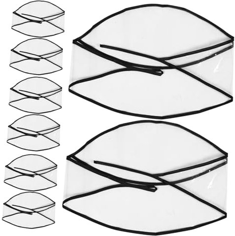 KOMBIUDA 8stücke Teiliges Unisex Regenhaube Mit Visier Wasserdichte Leichte Schutzhaube Für Frisuren Bei Outdoor-aktivitäten Transparent Mit Schwarzem Für Regenwetter