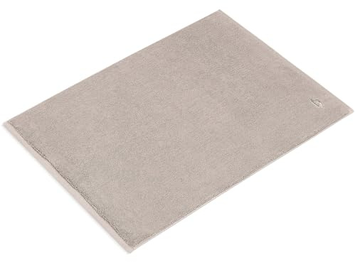 herzbach home Premium Badvorleger PURA | 60 x 90 cm extra groß | 100% Baumwolle | Extra weich | Badteppich | Farbe: Sandgrau