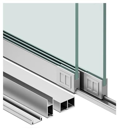 Sliding Door Track Kit - 3-Piece 8mm Sliding Glass Window Track for Residential, Commercial, and Industrial Use
