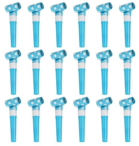 sourcing map 18 Pcs Colorful Noise Makers Plastic Party Blowers Party Favors for Birthday Parties Holiday Christmas New Years Gift Favors, Blue
