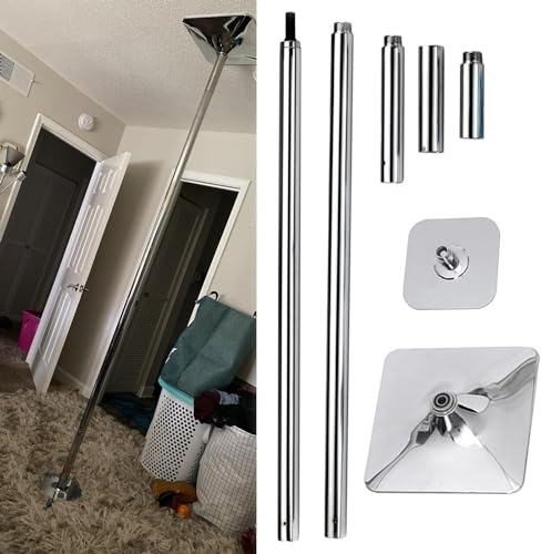 Kommersiella permanenta takmonterade poledance-stänger, lämpliga för barer, gym, klubbar, yogastudios etc., inklusive dansstänger, roterande poledance-stänger,Silver-311CM-324CM/10ft-10.6f