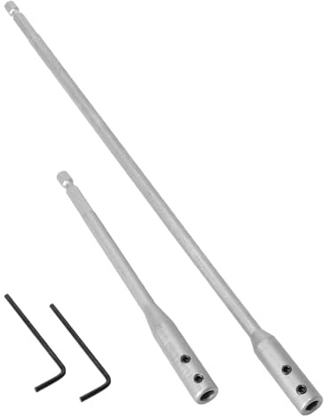 SLIAXINT Extensión de broca de acero al carbono, 2 unidades, barra de extensión extralarga con llave hexagonal, vástago de 1/4 pulgadas, juego de extensión para taladros especialmente profundos y