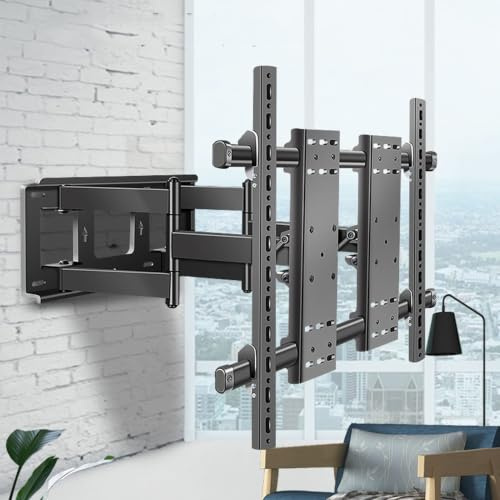 TV Stand - TV Wall Mount Bracket, TV Mount Bracket Dual Swivel Articulating Tilt 6 Arms, For Most 70-120 Inch Flat LED/4K TV, Max VESA 1000x600mm, Holds Up To 130KG