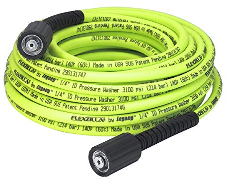 Flexzilla Pressure Washer Hose with M22 Fittings, 1/4 in. x 50 ft., ZillaGreen - HFZPW3450M-E