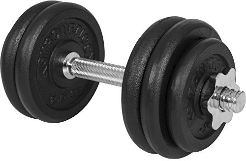 GYRONETICS® Kurzhanteln 15/20 kg, 25 mm, Gusseisen, 2 Sternverschlüsse | Mit einer verchromten, gerändelten Kurzhantelstange und 6 Hantelscheiben; individuell bestückbar, Hantelset, Kurzhantelset