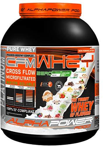 Poudre de protéines de lactosérum de ALPHAPOWER FOOD pour le développement musculaire I Poudre de protéines de lactosérum de préférence issue de pâturage et d'origine régionale avec une excellente