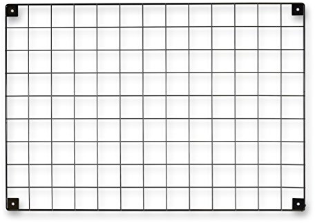 Shopfitting Warehouse Black Grid Mesh Panel - Memo Board, Notice Board, Photo Display - with Built-in Wall Brackets, H692 x W997 mm