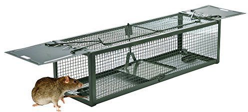 MATATA Humane Live Animal Trap Rat Cage Mouse Catcher with 2 Door for Mice Squirrel Hamster Mole and Chipmunk 15.2x4.9x4.2