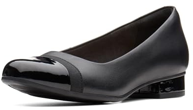 Clarks womens Juliet Monte Pump, Black Leather/Synthetic, 11 US
