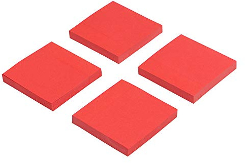 Eale Haftnotizen, 7,6 x 7,6 cm, 100 Blatt, 4 Blöcke rot