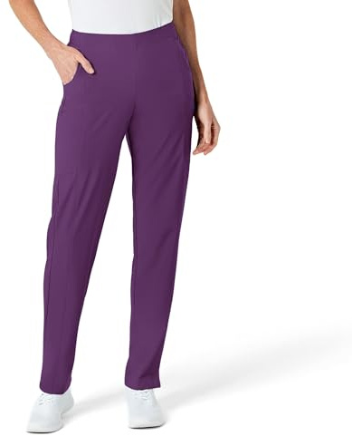 WonderWink 5155AEGGPLG W123 - Pantaloni Cargo da Donna, con Frontale Piatto, Taglia L, Colore: Melanzana