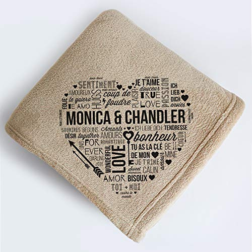 CADEAUX.COM - Maxi Plaid Personnalisable Mots d'amour - Couverture Cocooning pour Couple - Idée Cadeau Personnalisé avec Prénoms - Cadeau Noel