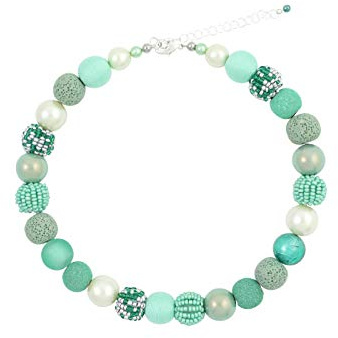 Feliss Perlenkette Halskette Damen Handmade 45 cm Statement Kette | Ketten aus Perlen Choker Halsband aesthetic Necklace Schmuck Beads Perlenkette für Frauen