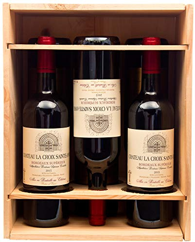 Ma Bottle - Scatola in legno con cerniera capacità 6 bottiglie di Bordeaux, Borgogna o Champagne 75cl - A unità