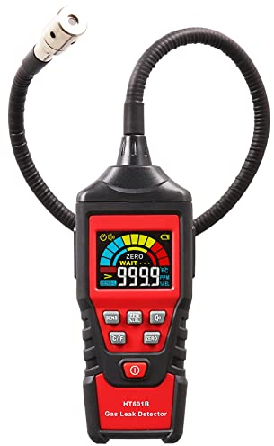 Gas Leak Detector Sniffer Portable Combustible Gas Detector Handheld Gas Analyzer Flammable Natural Gas Acetone Propane Benzene Ethanol Gasoline Methane Tester 9999 PPM 20% LEL with LCD Color Display