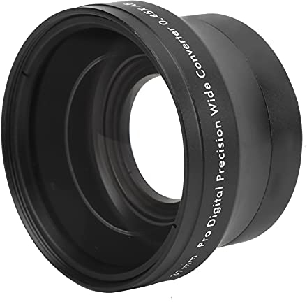 Camera Wide Angle Lens, Additional Camera Lens, 0.45x Alloy and Optical Glass Wide Angle Black Additional Lens for 37mm Camera Lens
